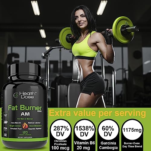 Health Dose Fat Burner AM. Weight Control & Metabolism Boost. For Active Lifestyles.