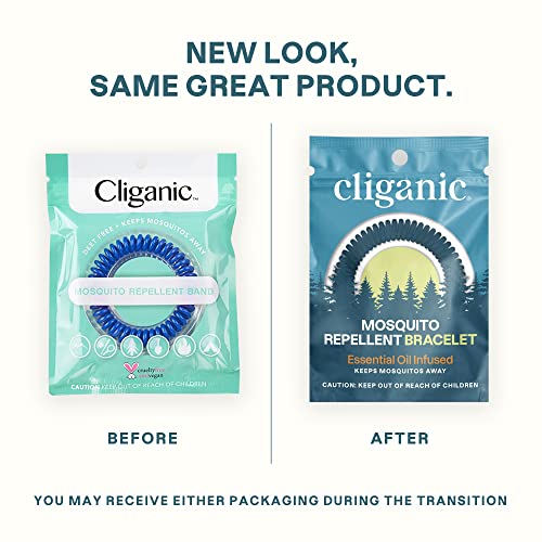 Cliganic 25 Pack Mosquito Repellent Bracelets, DEET-Free Bands, Individ