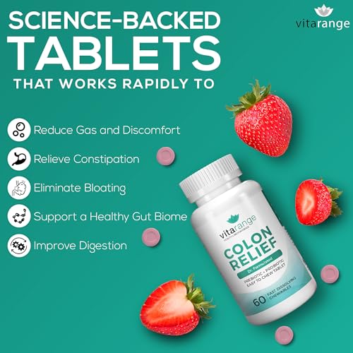 Colon Relief by VitaRange- Fast Constipation and Bloating Relief with Sunfiber Prebiotic