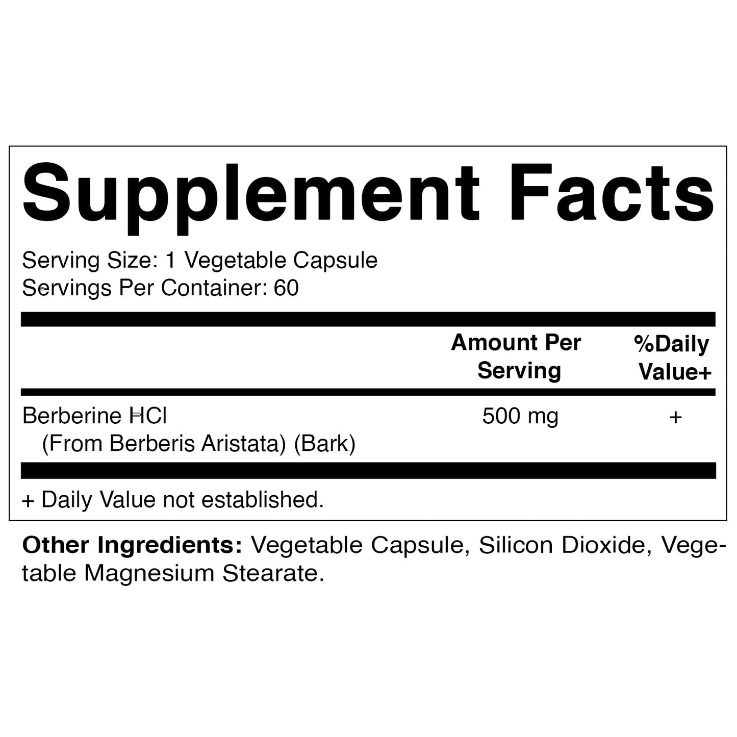 Vitamatic Berberine Supplement 500mg - 60 Vegetable Capsules - Made in The USA