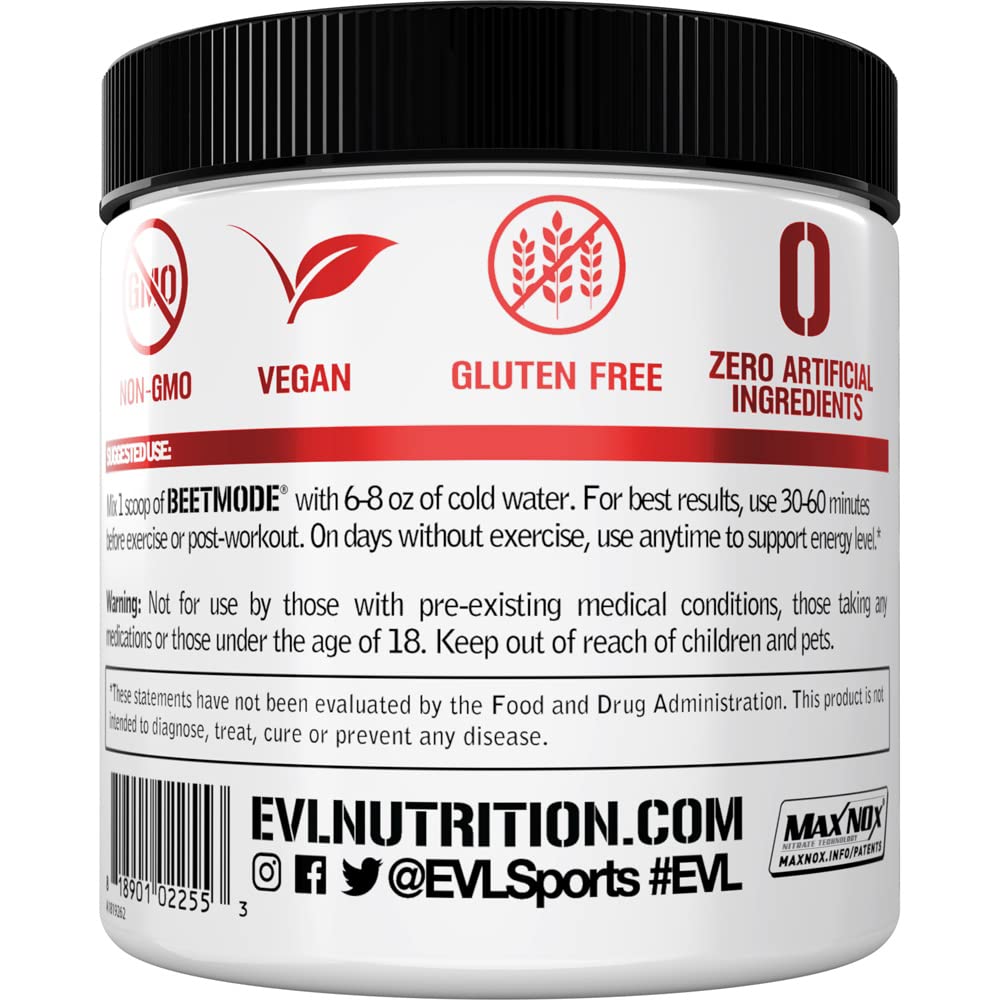 Evlution Nutrition Beet Root Powder Nitric Oxide Booster for Enhanced Energy and Pumps
