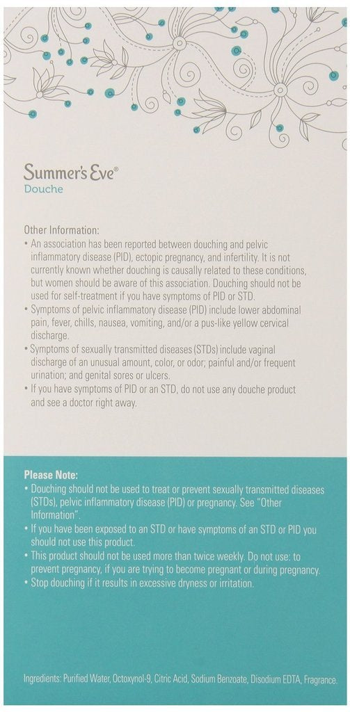 (Pack of 4 Bottles) Summer's Eve Fresh Scent Douche Vinegar & Water, Feminine Wash, 4.5oz Bottles