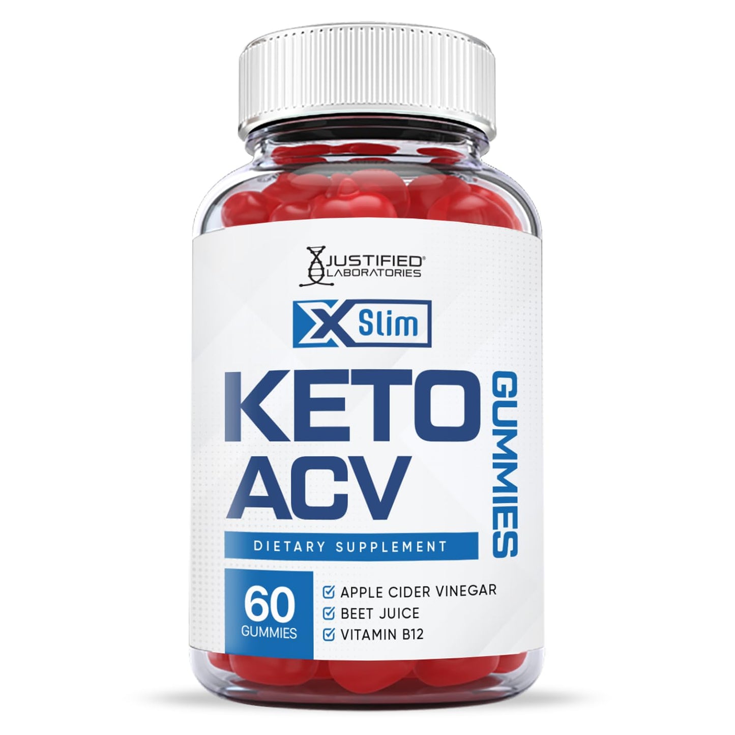 Justified Laboratories (3 Pack X Slim Keto ACV Gummies 1000MG Xslim Vegan Non GMO
