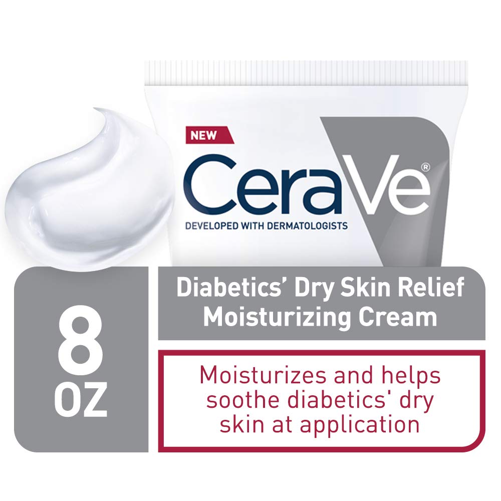CeraVe Moisturizing Cream for Diabetics’ Dry Skin | Urea Cream with Bilbe