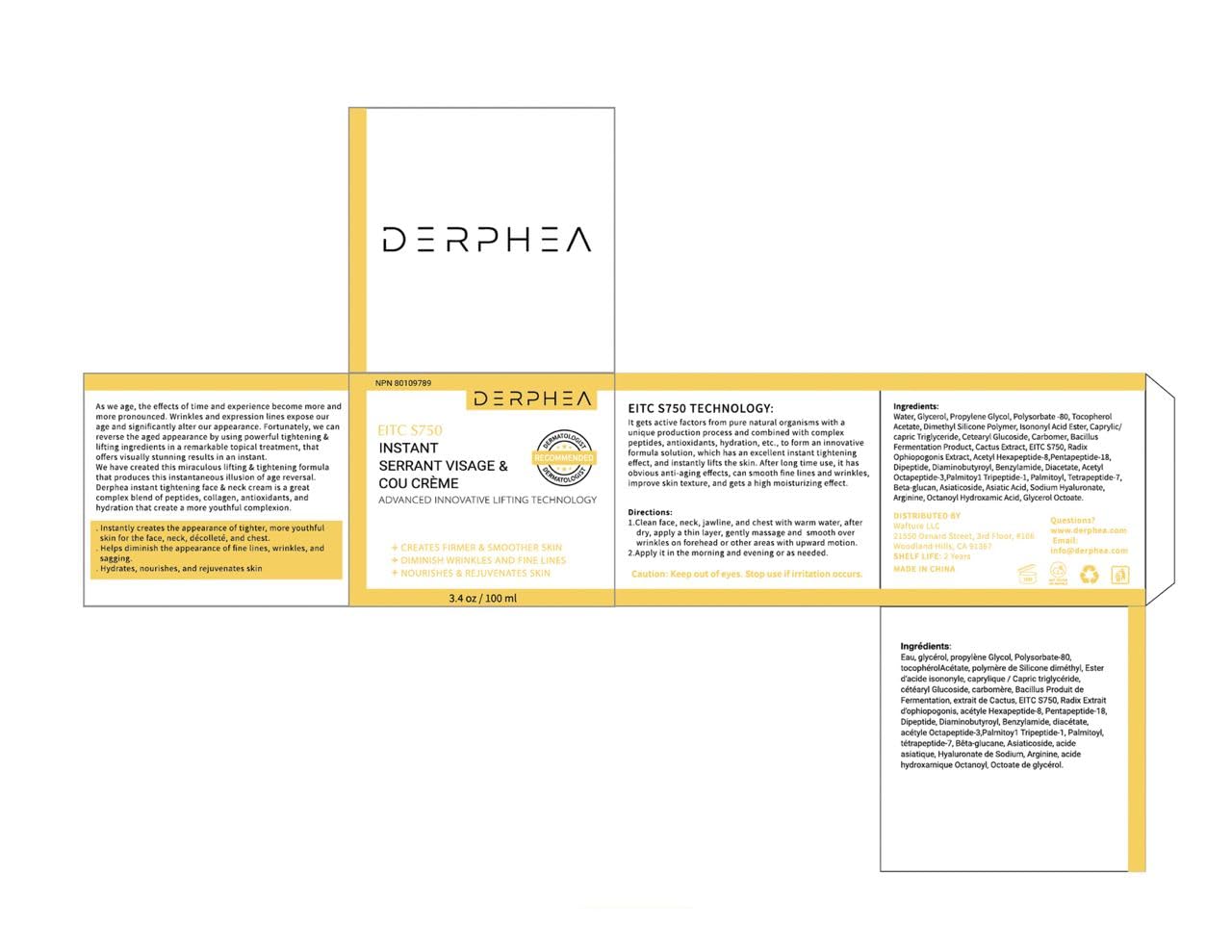 DERPHEA Neck Cream, Face Firming Cream, Face & Neck Cream, Advanced Skin Tightening