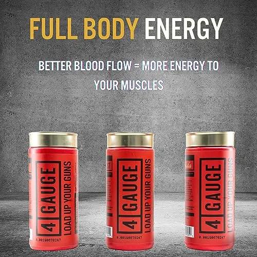 4 Gauge Natural Preworkout Without The Jitters | 30 Servings | Nitric Oxide Booster 4 Gauge