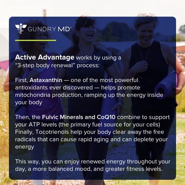 Gundry MD® Active Advantage Astaxanthin and CoQ10 Supplement to Support Energy