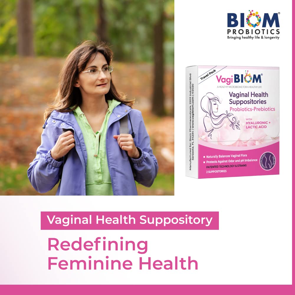 VagiBiom Probioitc Suppository Convenient Travel Pack with 2 Suppositories
