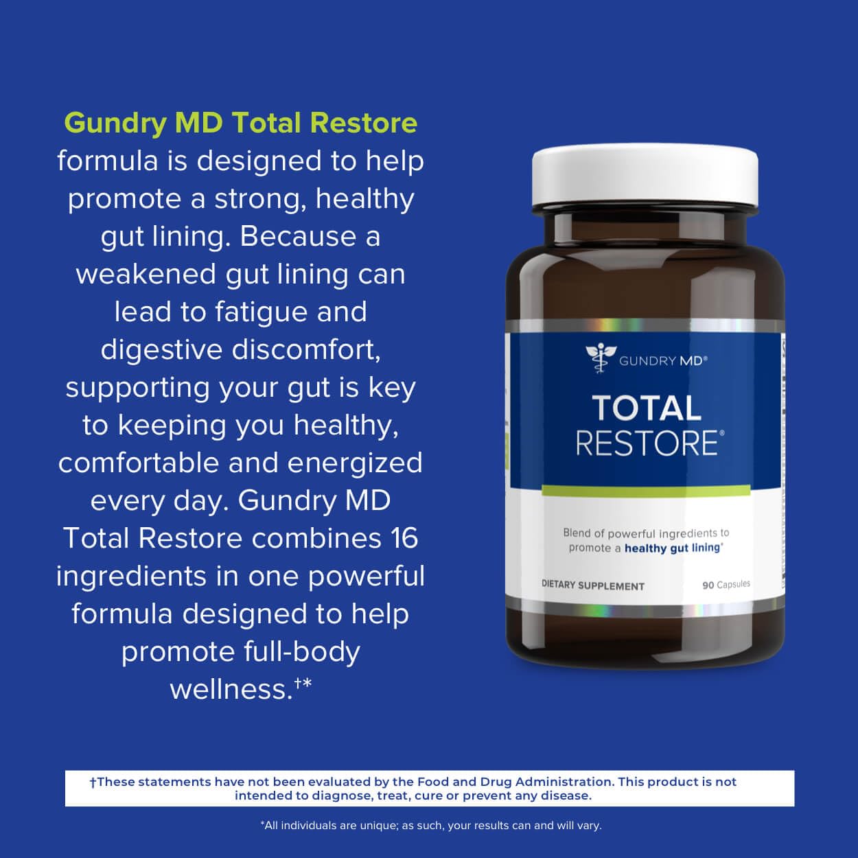 Gundry MD® Total Restore® Gut Health and Gut Lining Support Supplement - (90 Capsules)
