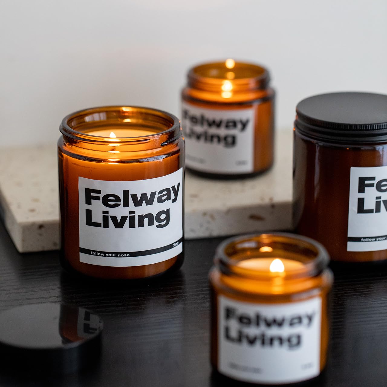 FELWAY Vanilla Scented Candle, Organic Soy Candle for Home Scented, 7 oz Long Lasting, Gift for Women's