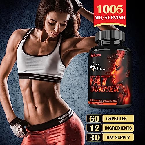12in1 Night Time Fat Burner for Women - VitaminD.3, Garcinia Cambogia, White Kidney Bean