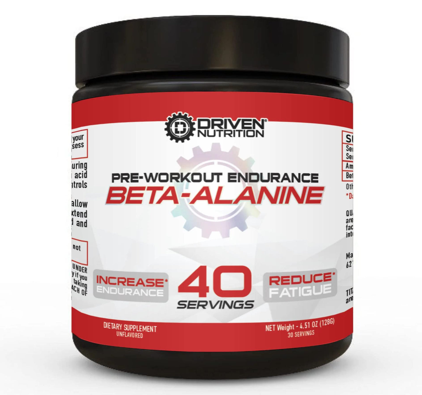 Driven Nutrition Beta Alanine, Unflavored - Preworkout Carnosine Booster for Physical