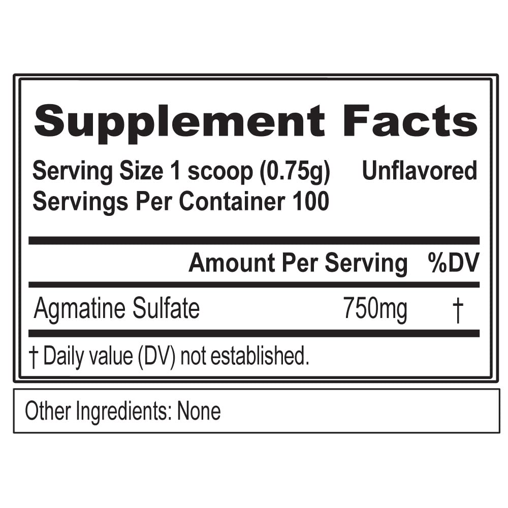 Evlution Agmatine Sulfate Nitric Oxide Powder Nutrition High Strength Agmatine Sulfate