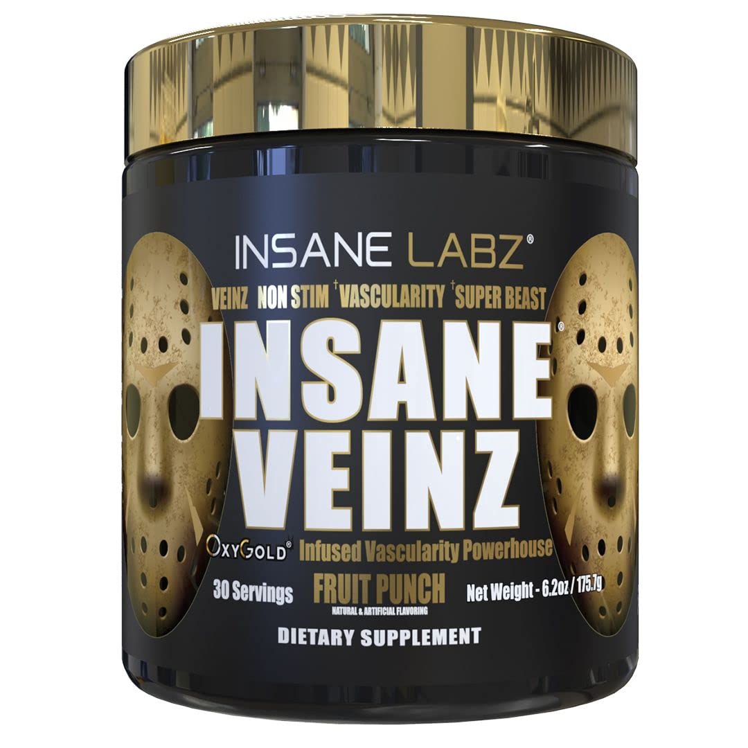 Insane Labz Psychotic Gold and Insane Veinz Gold Pre Workout Nitric Oxide Booster Stack