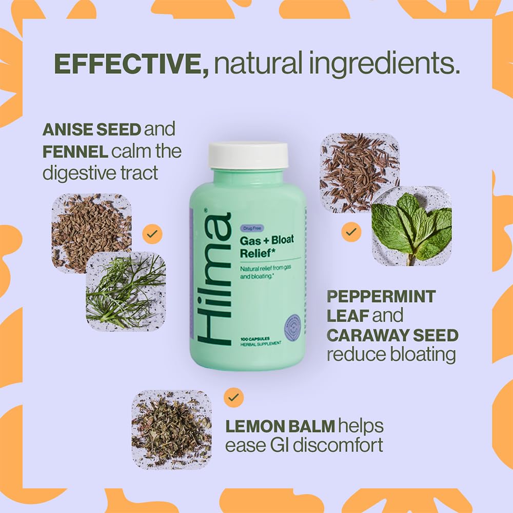 Hilma Natural Gas & Bloating Relief - with Lemon Balm, Fennel & Peppermint Leaf