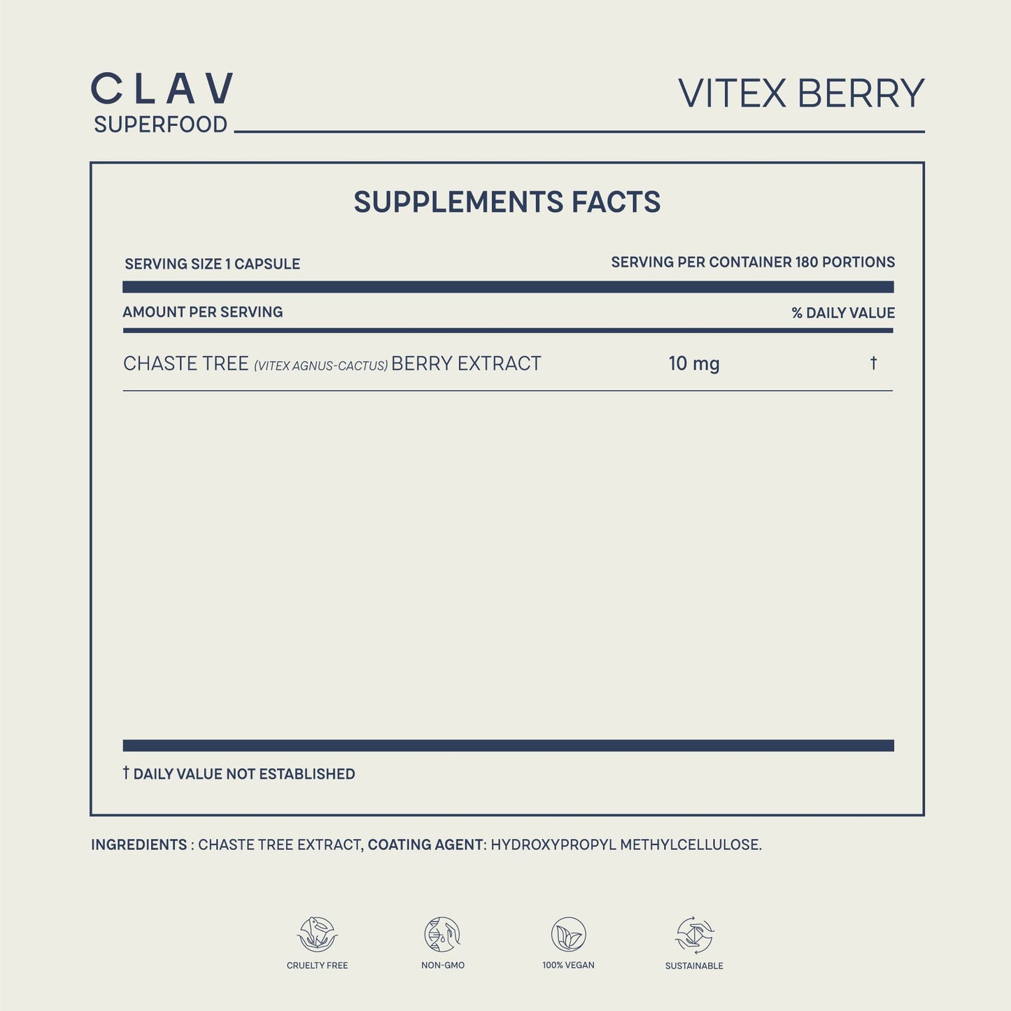 Vitex Berry - Premium Chasteberry 4:1 Extract (Vitex Agnus Castus) - Menopause & PMS Support