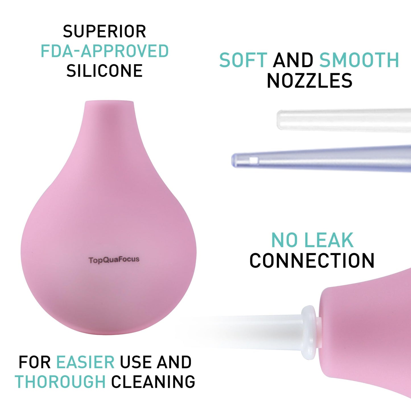 TopQuaFocus 8oz Enema Bulb Kit Anal and Vaginal Douche Bulb for Men Flushing System Enemas Silicone