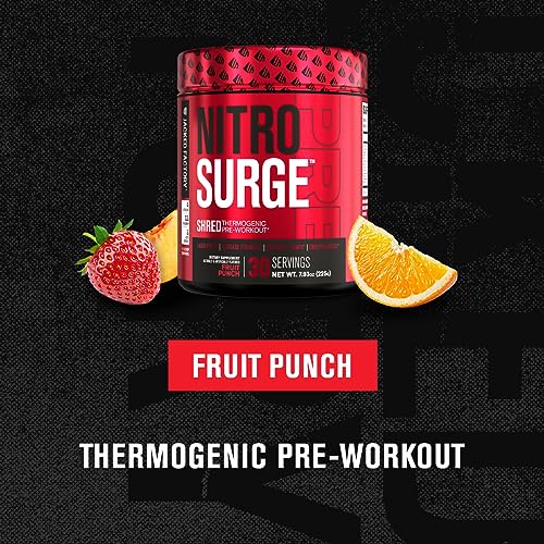 Jacked Factory NITROSURGE Shred Pre Workout Supplement - Energy Booster, Instant