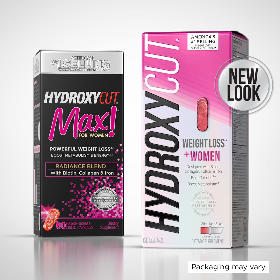 Hydroxycut + Women Pills with Biotin & Collagen | Hair Nails and Skin Vitamins | Iron Supplement