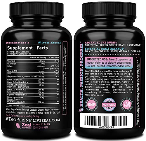 Zeal Naturals Weight Loss Support for Women + Daily Balance Vitmains (Iron, Vitamin D