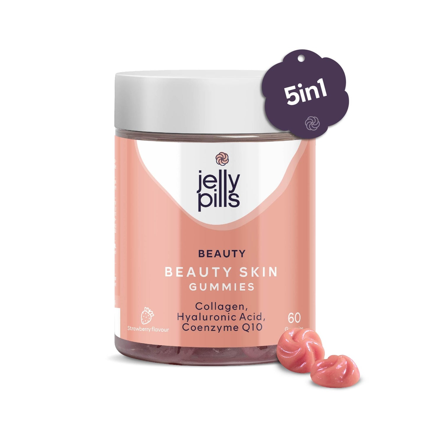 Jelly Pills® Hydrolyzed Collagen Gummies with Hyaluronic Acid and Coenzyme Q10