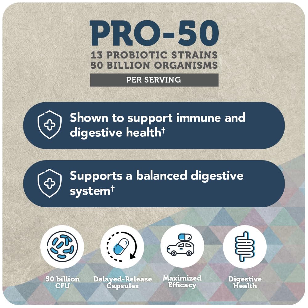 Vitamin Bounty Pro-50 Probiotics Supplement- 13 Probiotic Strains, Gut Health