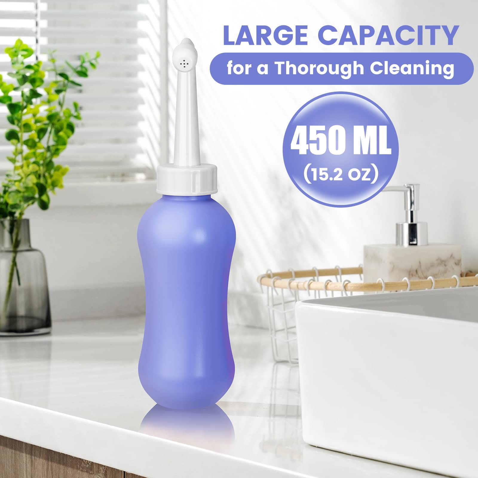 450ml Peri Bottle Postpartum for Feminine Care, 2 Pack Portable Travel Bidet for Toilet, Perineal Bottle VicnKioH