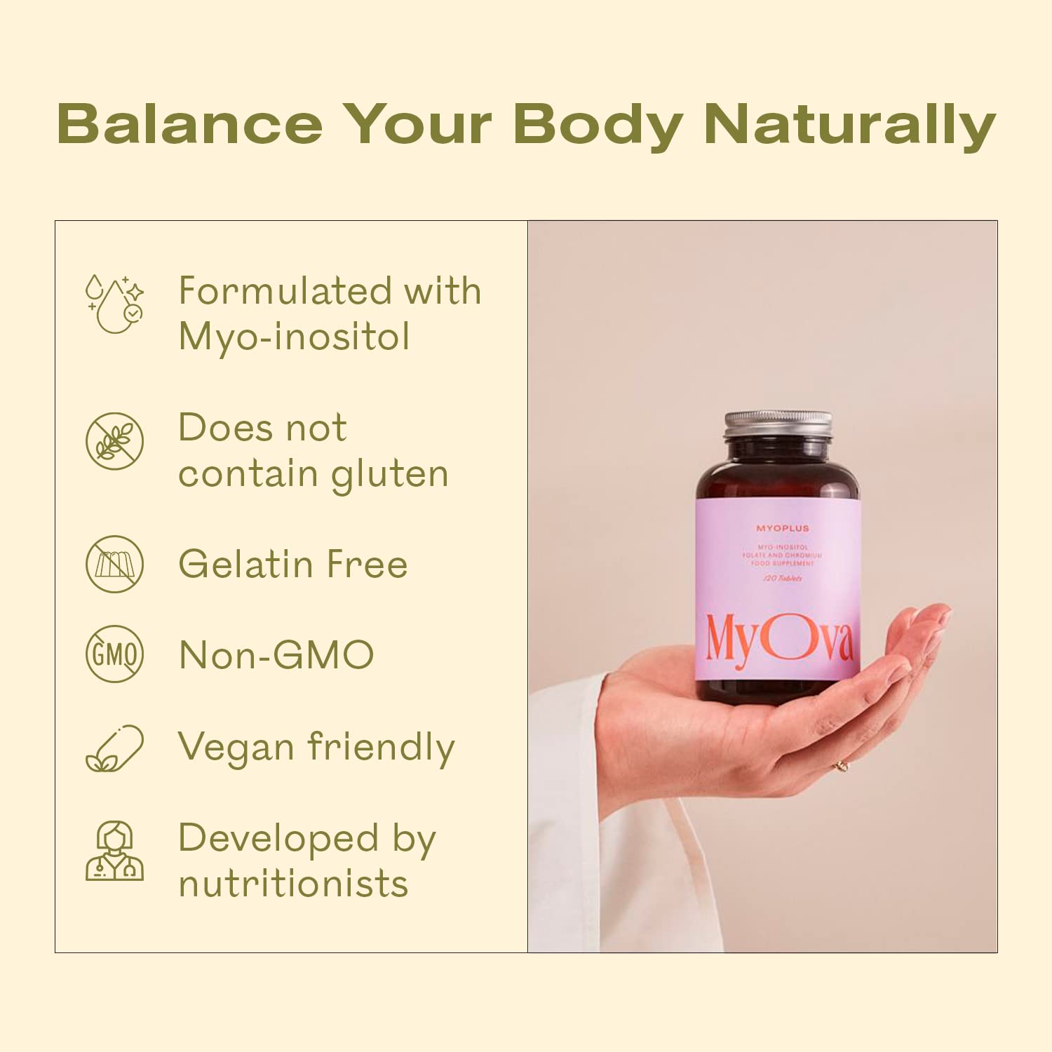 3 Pack of MyOva Myoplus - Natural Female Support Supplement for PCOS - 4000mg Myo MyOva