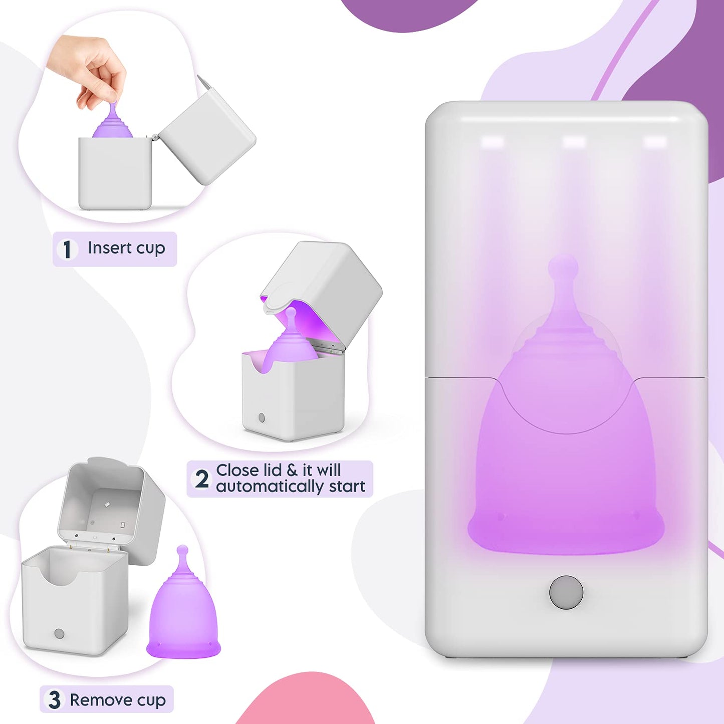 Ecoblossom Menstrual Cup Sterilizer - Modern Menstrual Cup Cleaner Unscented Sanitizer