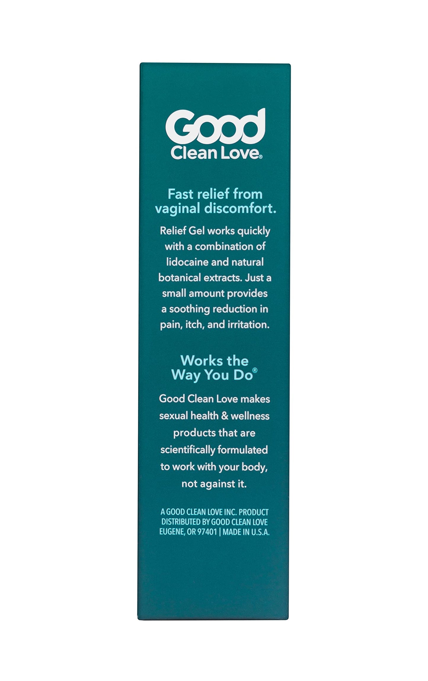 Good Clean Love Relief Gel Pain & Itch with Lidocaine 4%, Fast-Acting Relief from Pain, Itch, and Irritation