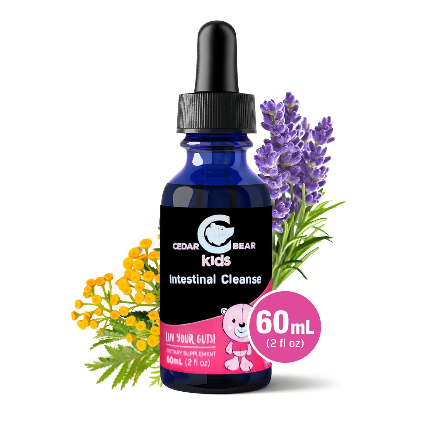 Cedar Bear - Intestinal Cleanse for Kids, Liquid Herbal Supplement for Detox Cleanse