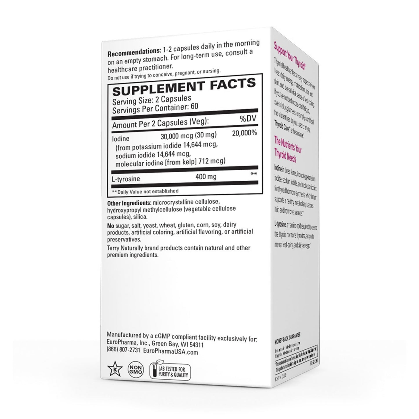 Terry Naturally Thyroid Care - 120 Capsules - Complete Metabolic Function - with Iodine