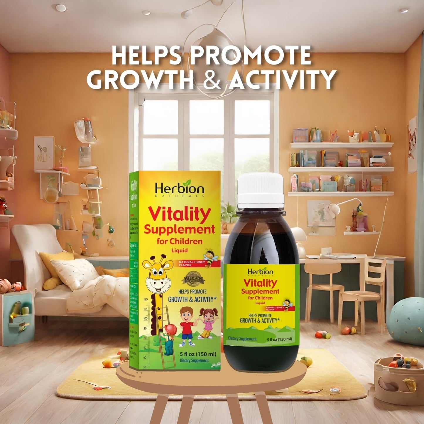 Herbion Naturals Vitality Supplement Syrup for Children, Promotes Growth and Appetite