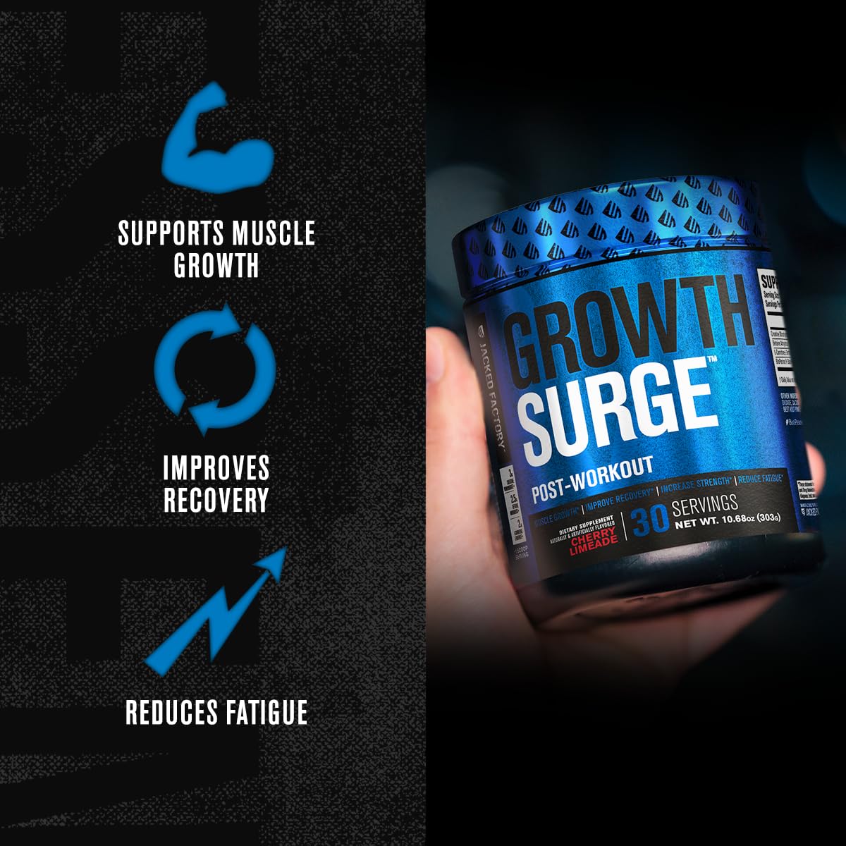 Jacked Factory Growth Surge Creatine Post Workout w/L-Carnitine - Daily Muscle Builder