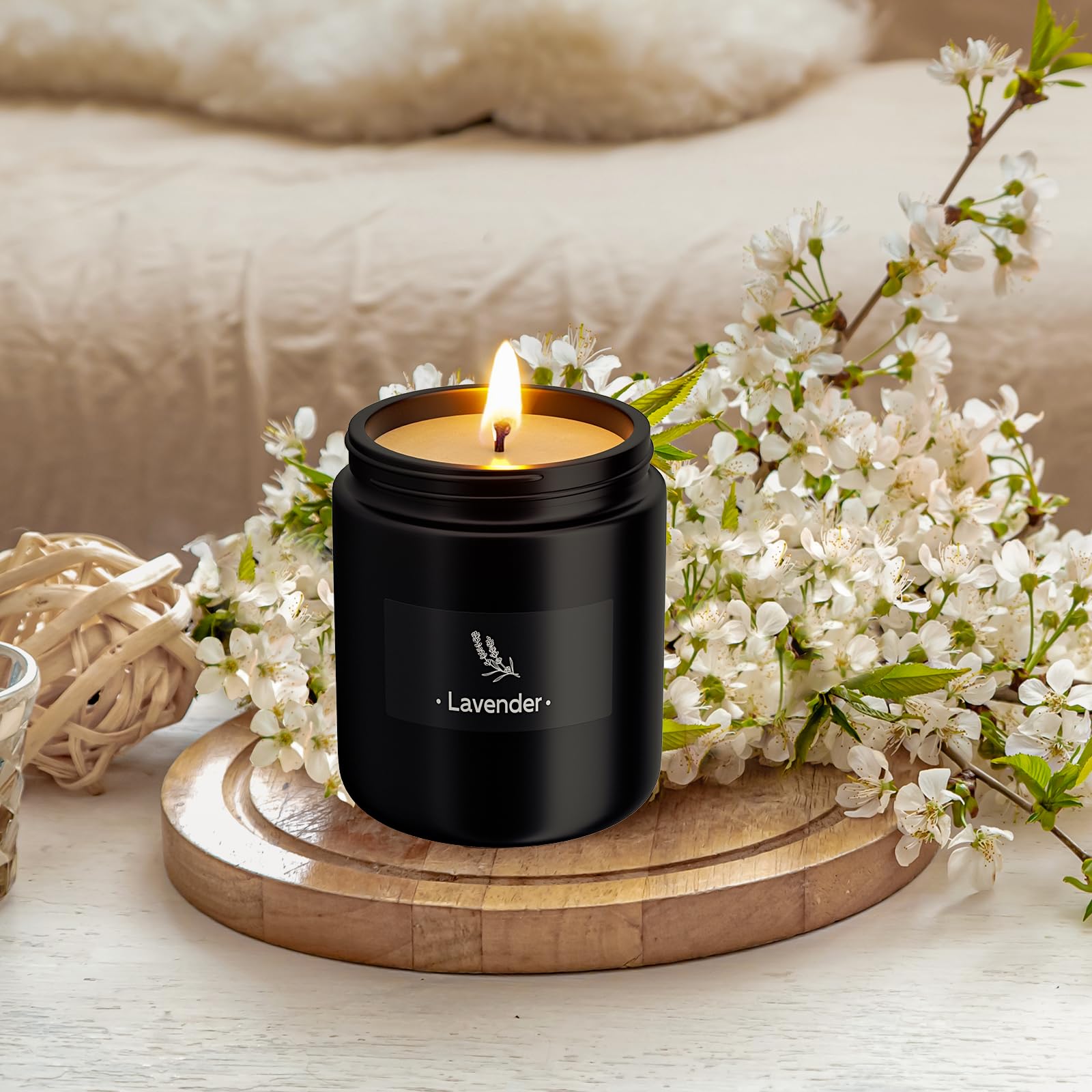 2 Pack Scented Candles for Home Scented, Strong Fragranced Aromatherapy Candles - 6 Oz TranquilBliss