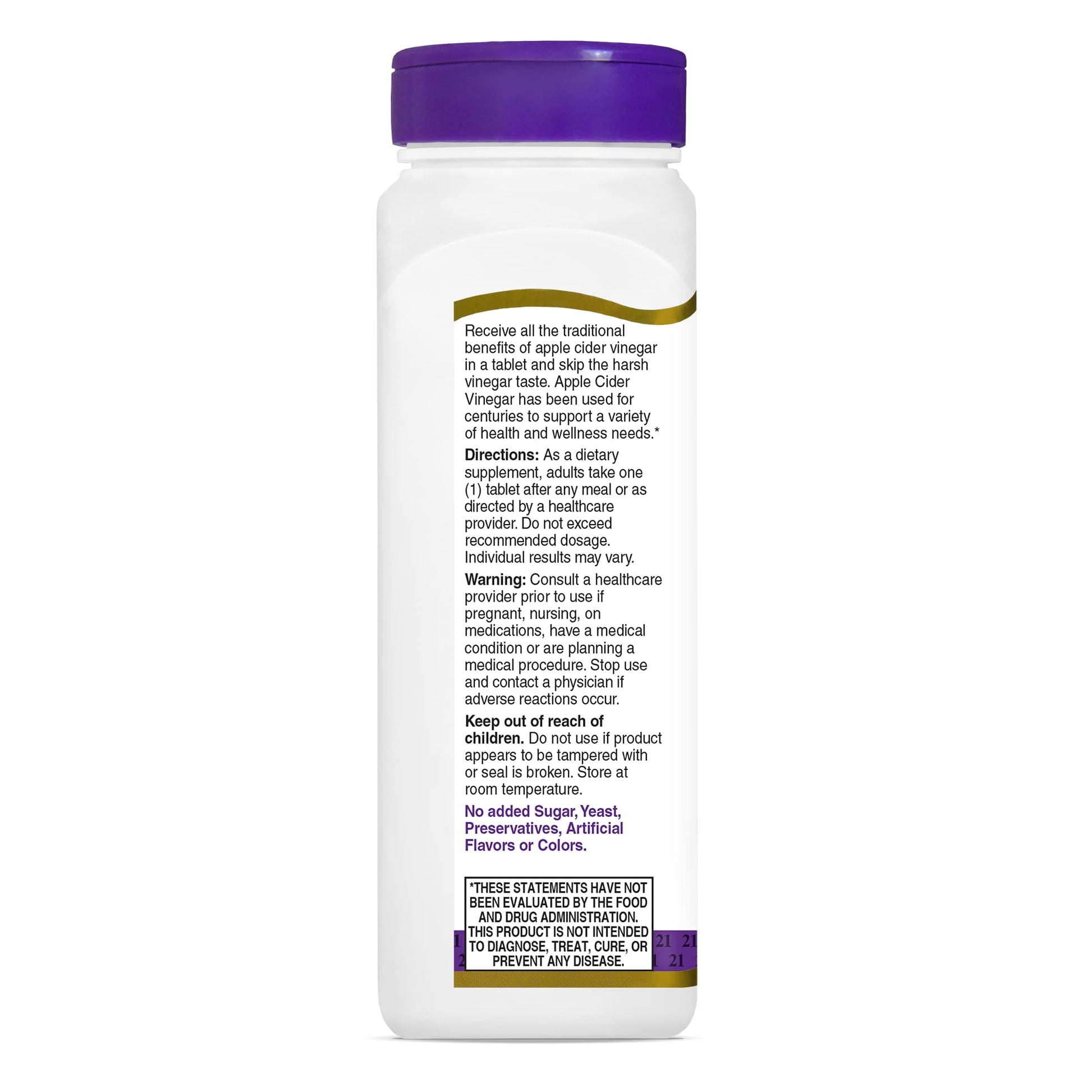 21st Century Apple Cider Vinegar 300mg Tablets, 250 Count 21st Century