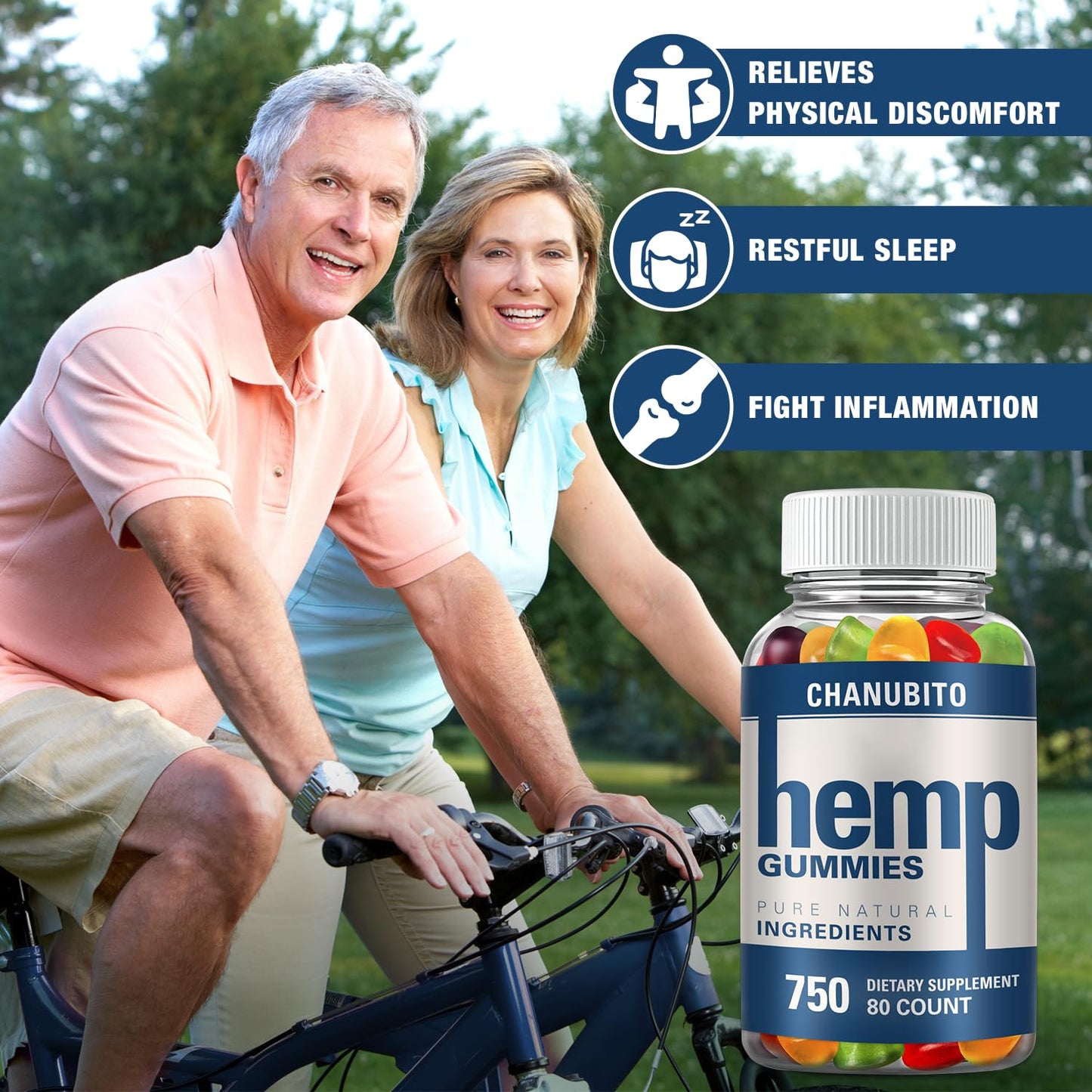 Hemp Gummies Organic High Potency Hemp Supplement - Pain, Sleep, Stress