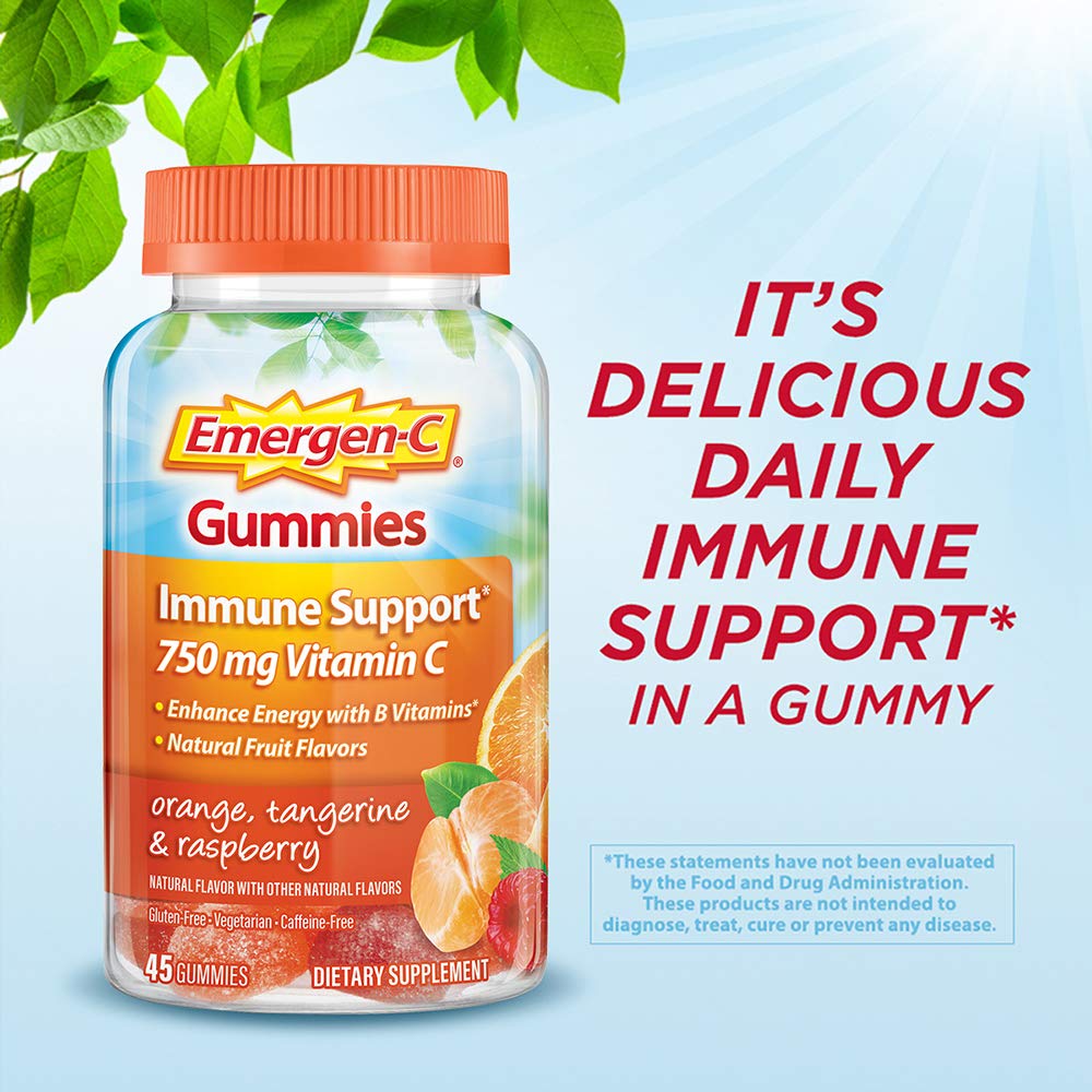 Emergen-C 750mg Vitamin C Gummies for Adults, Immunity Gummies with B Vitamins