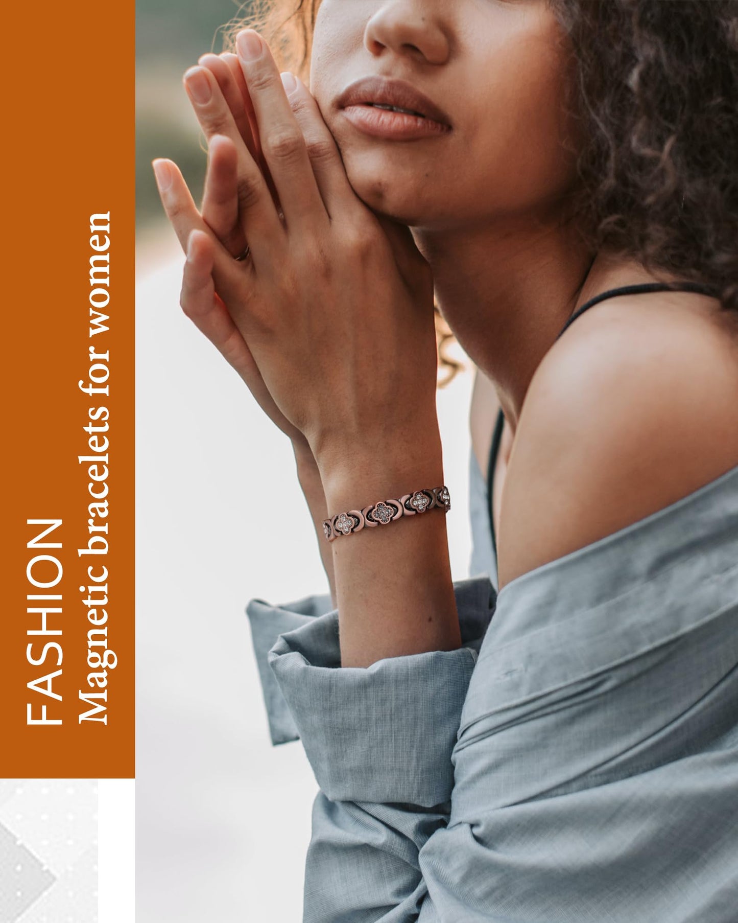 Jecanori Women's Pure Copper Bracelet, Ultra Strength Magnetic Copper Bracelets for Women