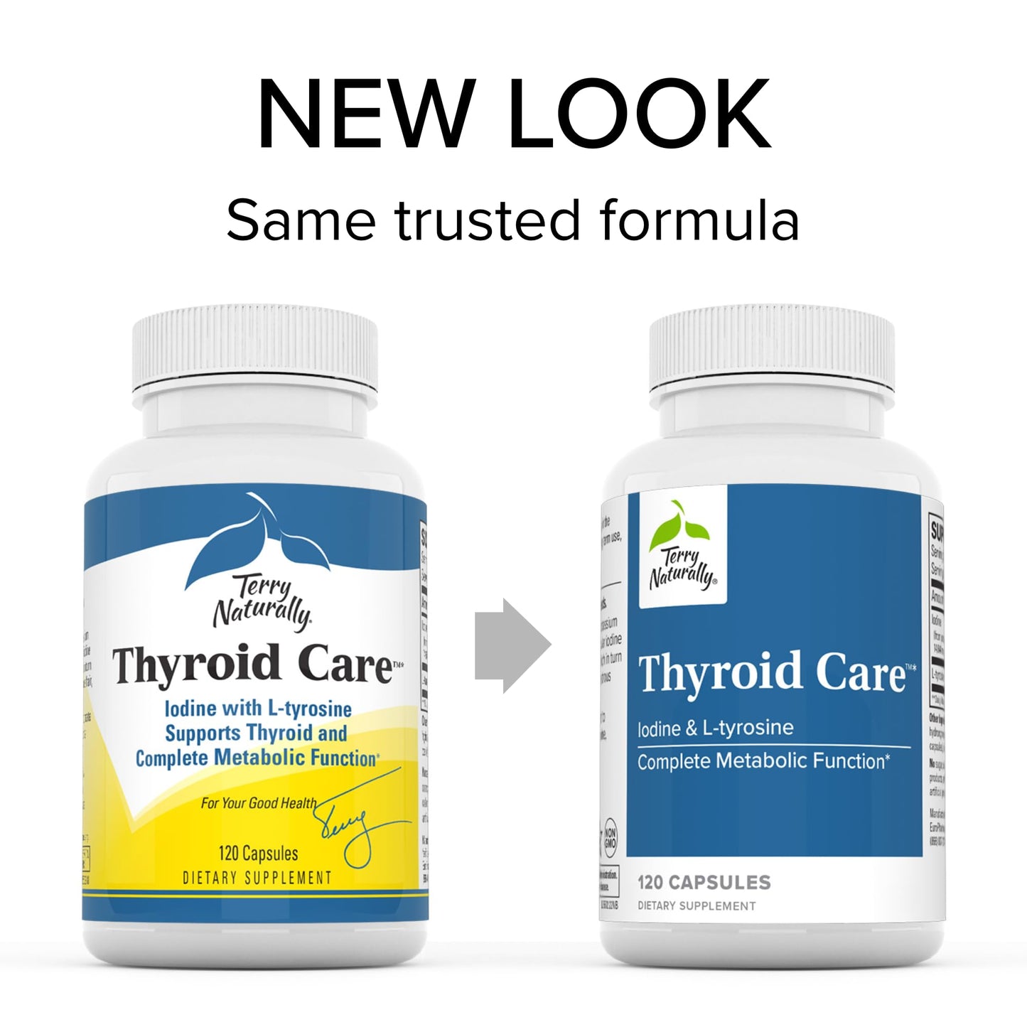 Terry Naturally Thyroid Care - 120 Capsules - Complete Metabolic Function - with Iodine