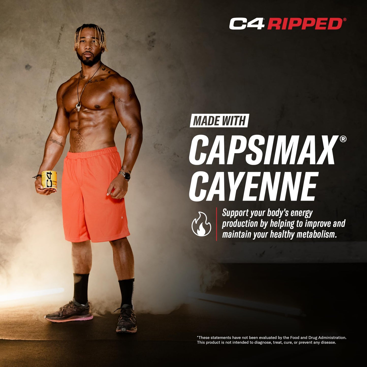 Cellucor C4 Ripped Pre Workout Powder ICY Blue Razz | Creatine Free + Sugar Free