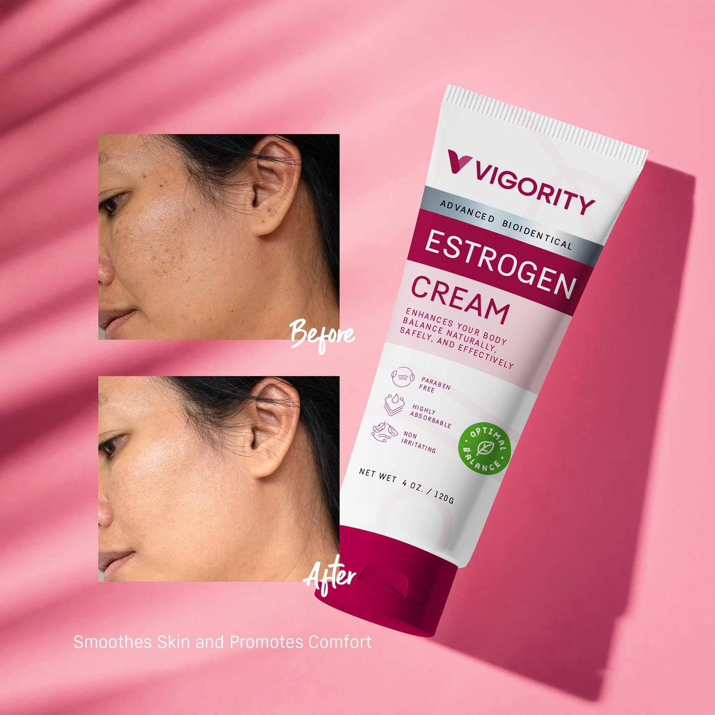 Estrogen Cream For Women, Natural Bioidentical, Hot Flashes Menopause Relief, Estrogen Cream