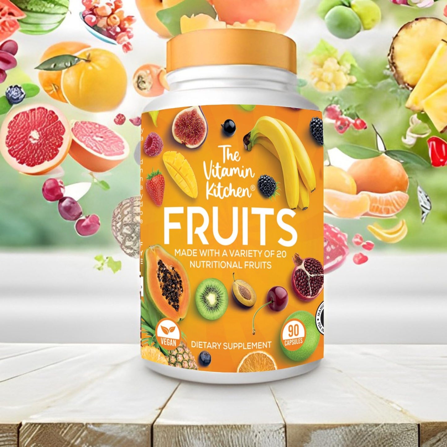The Vitamin Kitchen Fruit and Veggie Supplements-90 Fruits, 90 Veggies Capsules