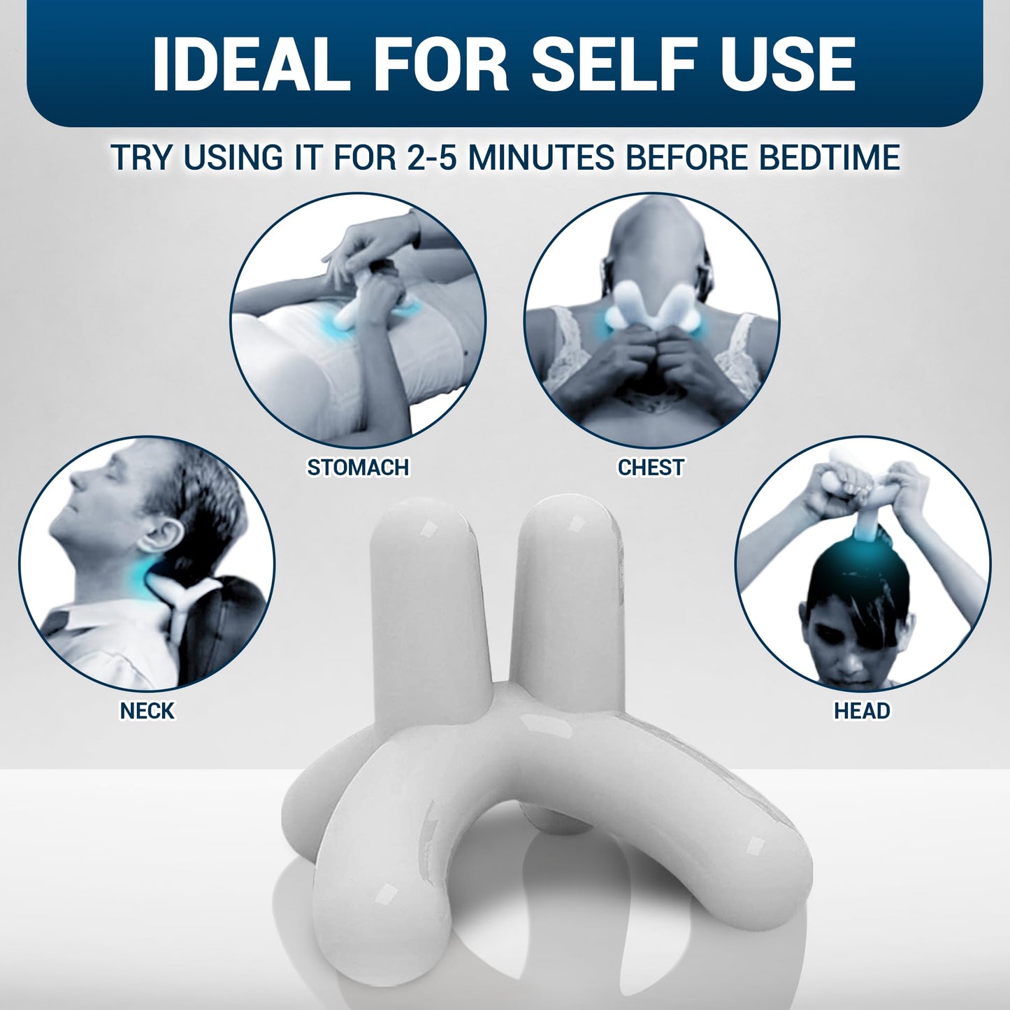 Dr. Bergβs Self-Massage Tool, Best for Back Pain Relief, Handheld Neck and Lower Back
