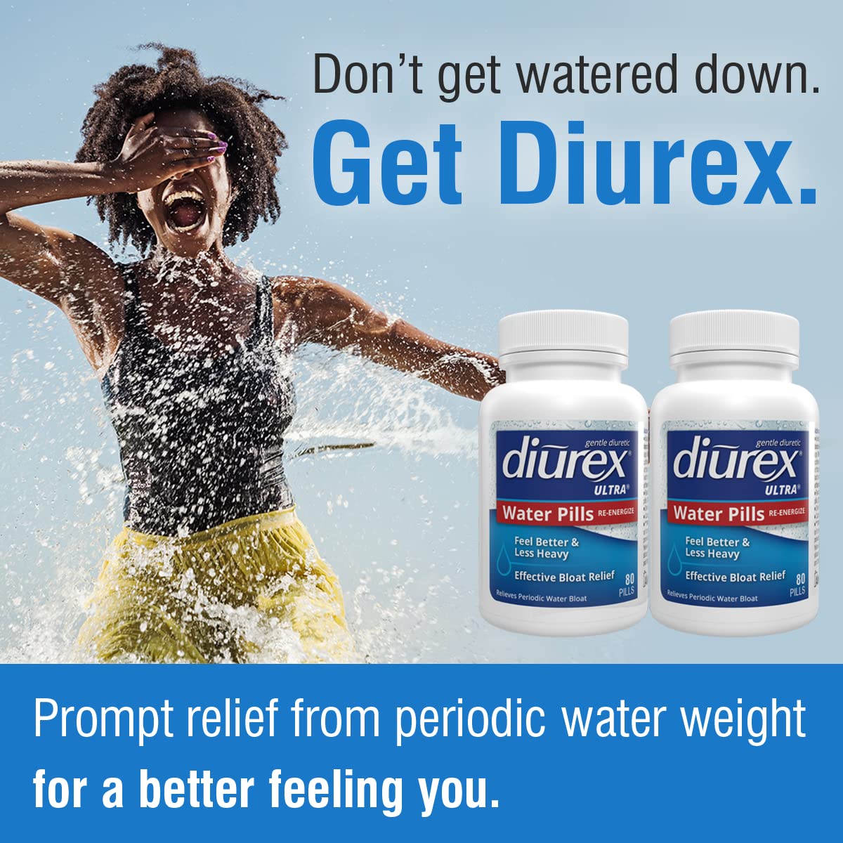 Diurex Ultra Re-Energizing Water Pills - Relieve Water Bloat - Feel Better Less Heavy