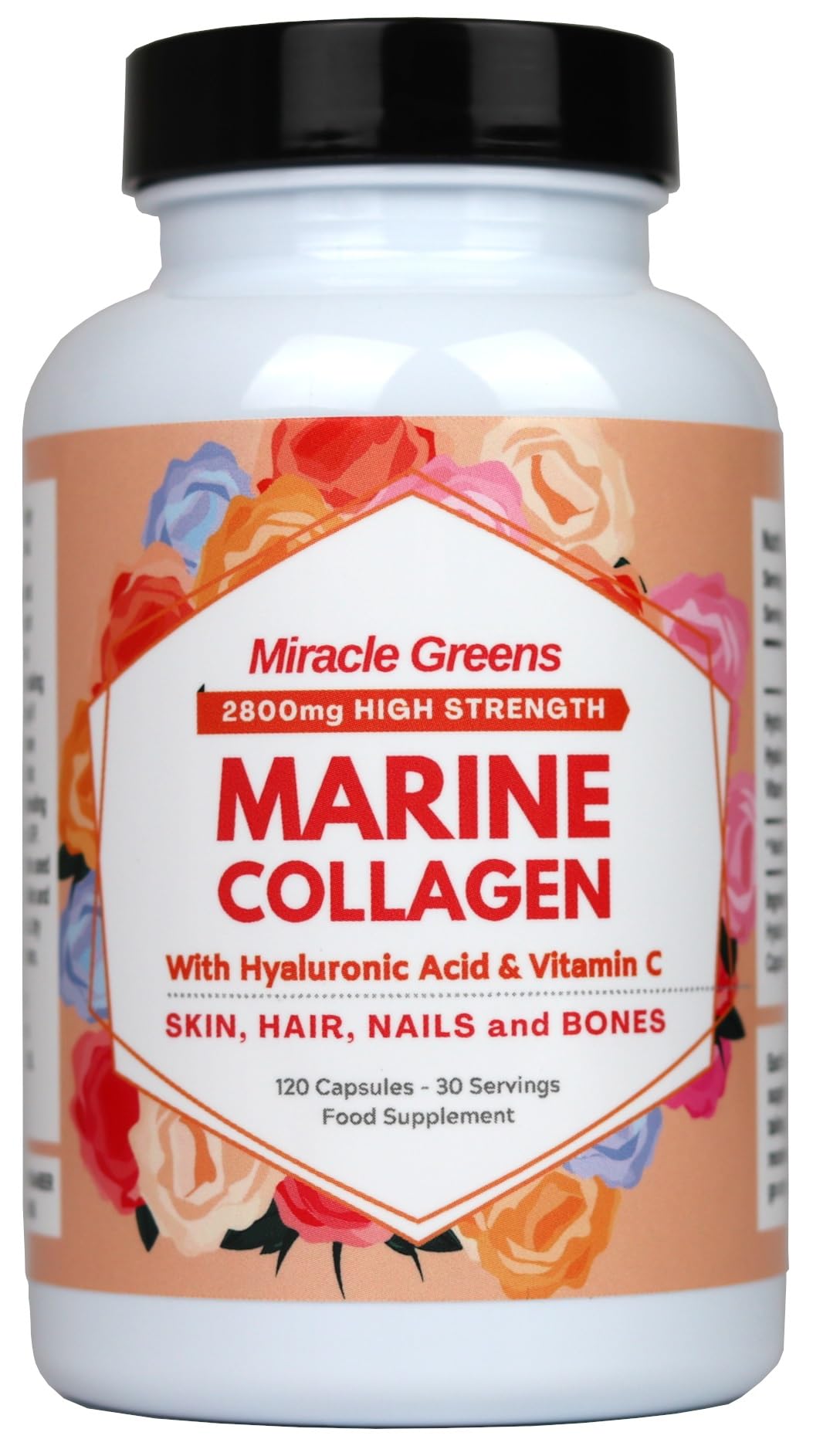 2800mg Marine Collagen Capsules – Highest Strength Type 1 Hydrolysed Collagen with Hyaluronic Acid and Vitamin C