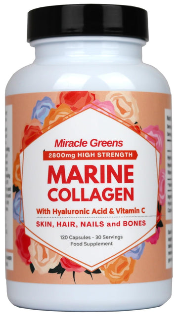 2800mg Marine Collagen Capsules – Highest Strength Type 1 Hydrolysed Collagen with Hyaluronic Acid and Vitamin C