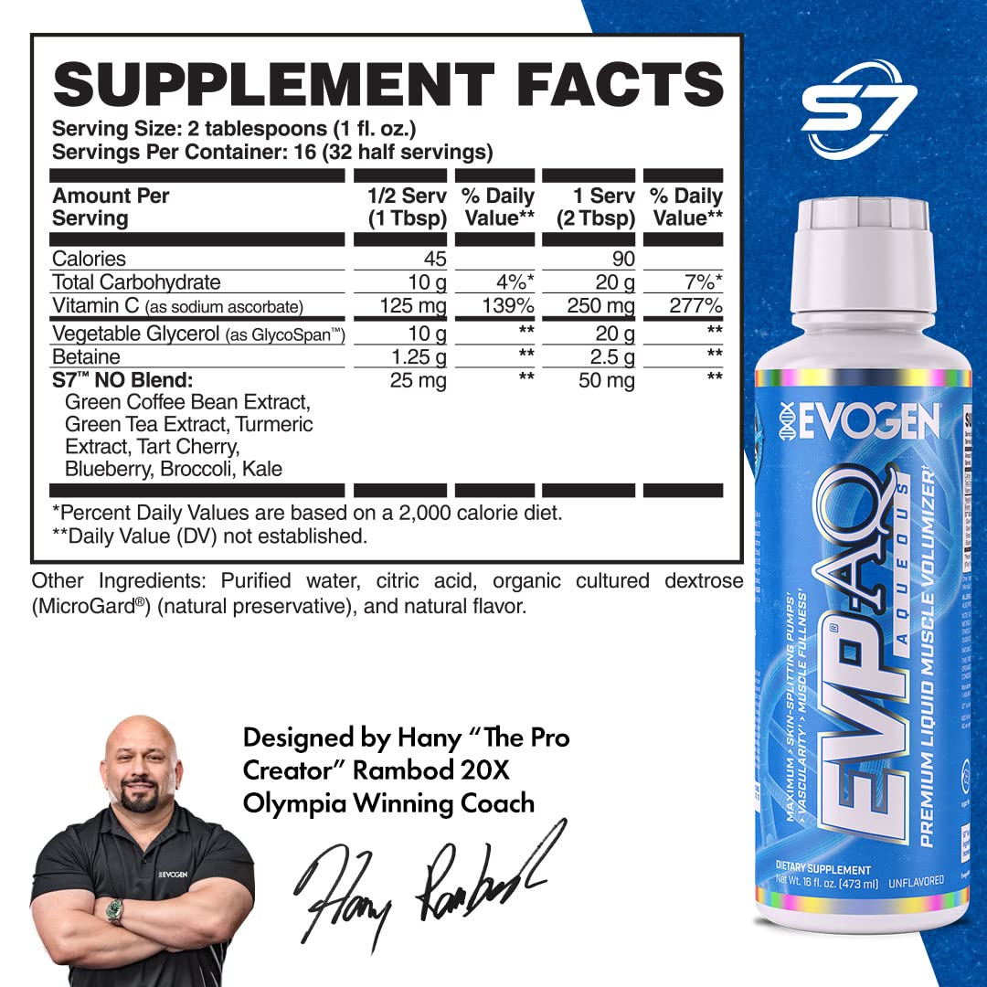 Evogen EVP AQ Unflavored | Premium Liquid Glycerol, Betaine anhydrous, S7, Sodium