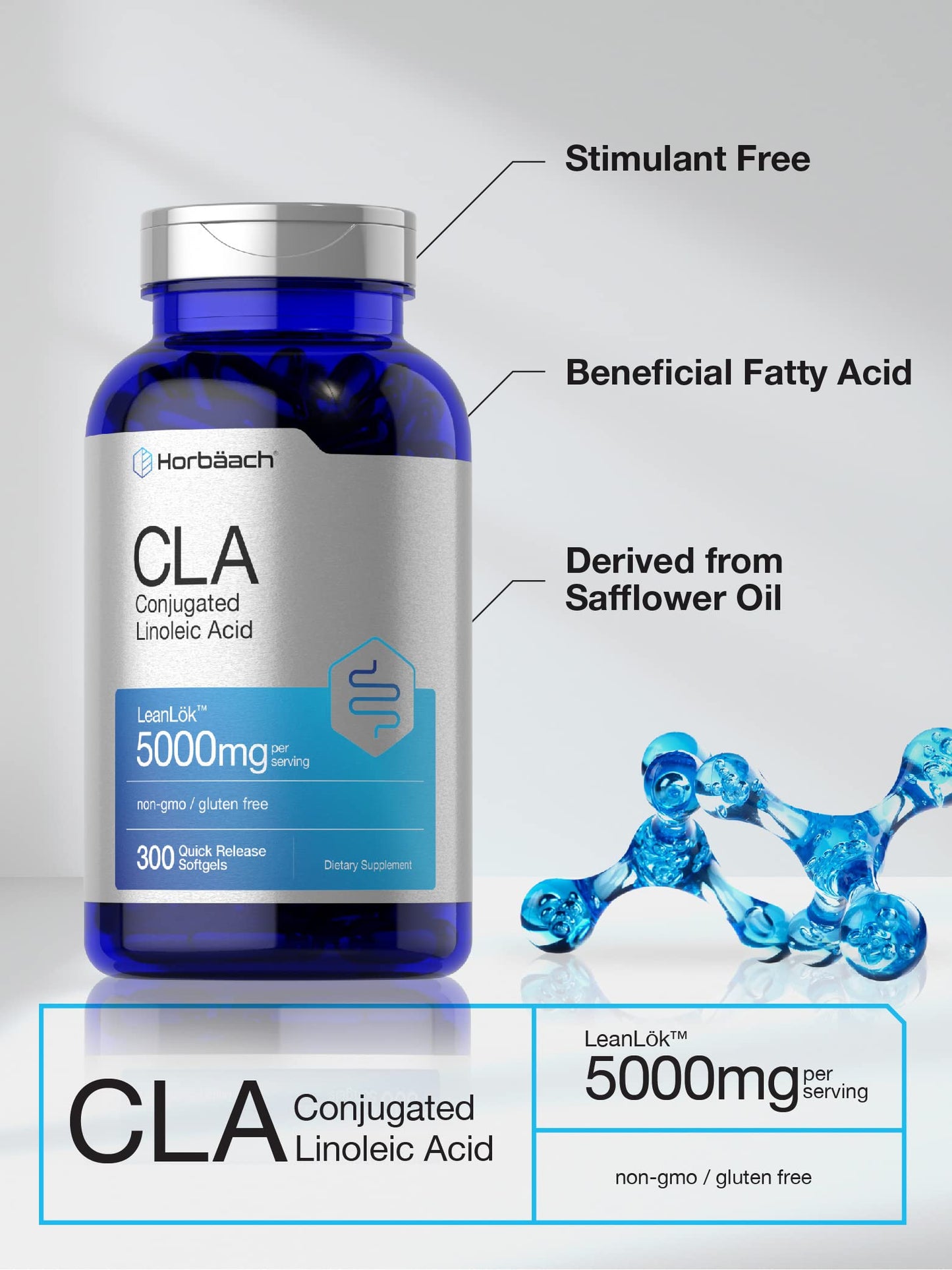 CLA Supplement | 300 Softgel Pills | Maximum Potency | Conjugated Lineolic Acid from