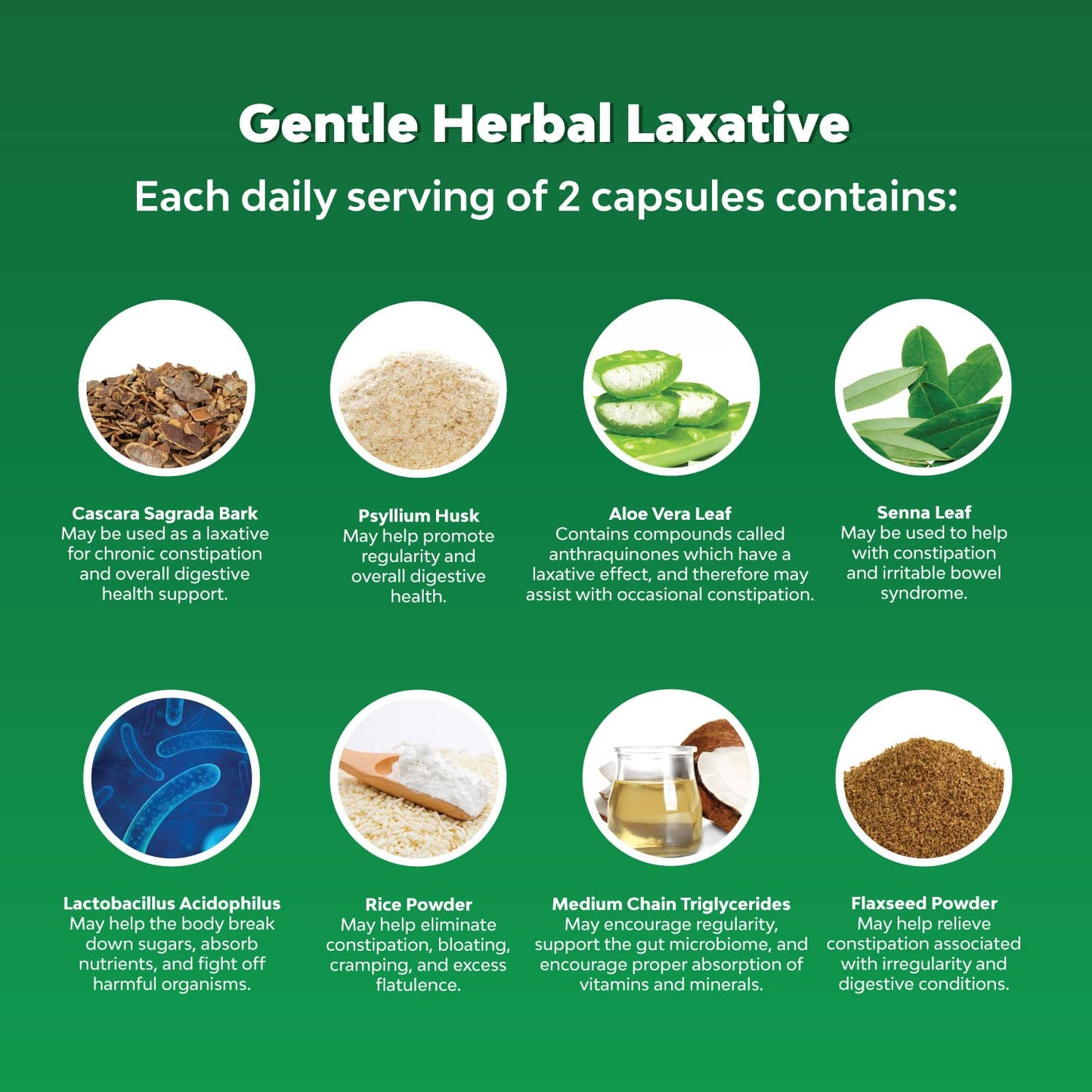 Herbal Laxative Capsules with Probiotics – Natural Laxative Pills to Cleanse Colon and Support